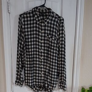 Lucky Brand Black and White Checkered Shirt